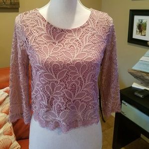 Women's Metaphor Long Sleeve Lace Top Size XS
